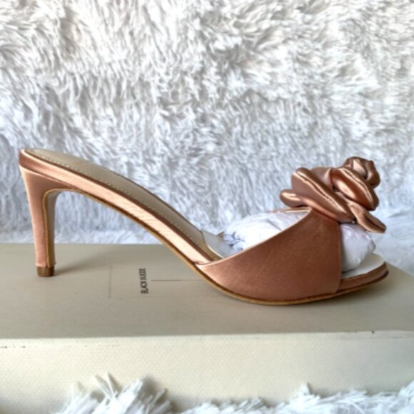 NIB BLACK SUEDE STUDIO Josey 65 Mule Sandals Color Old Rose Satin 6 MSRP $230 - Picture 11 of 16